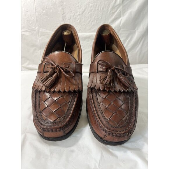 Johnston Murphy Halsey Brown Leather Mens 12 M Woven Kiltie Tassel Casual Shoes main image 8